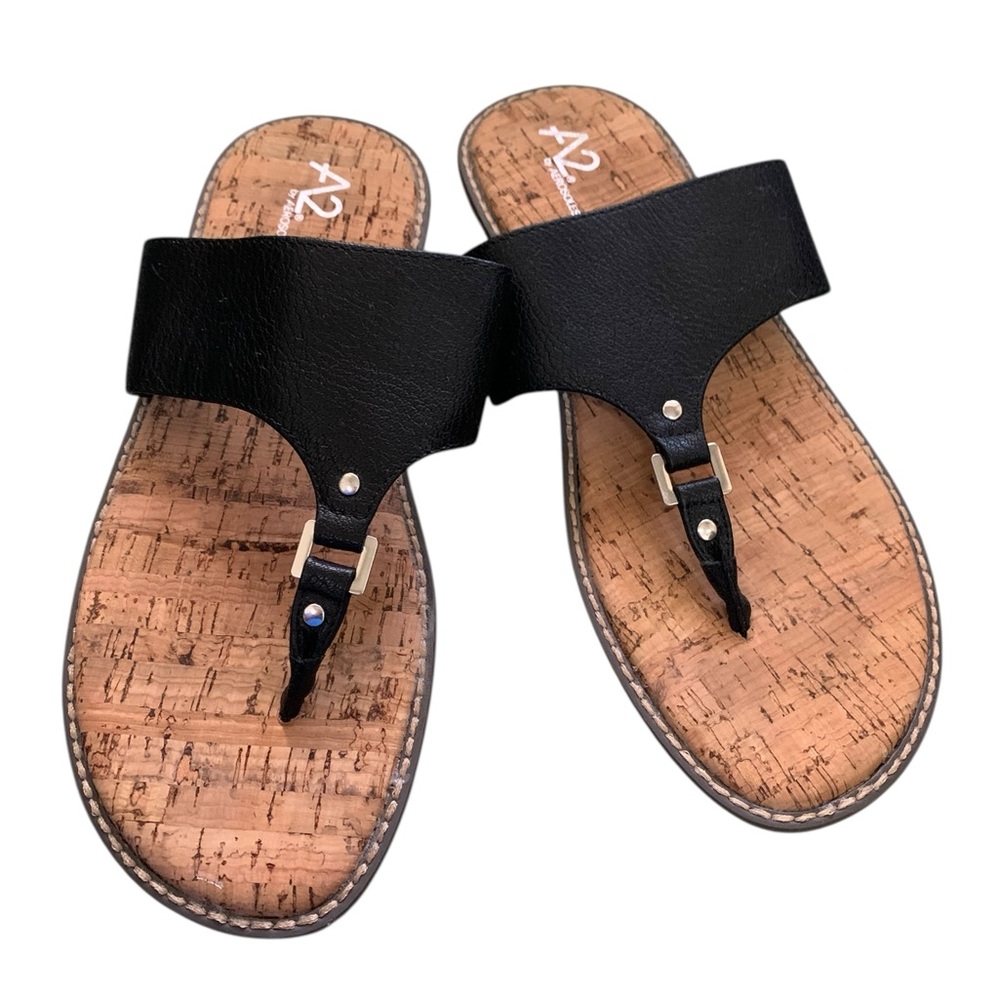 A2 by Aerosoles Cool Cat Thong Cork Sandal EUC! 9.5